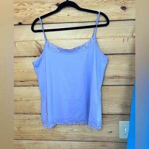 Light Purple Lace Trim Camisole Womens XL Retro Y2K Layering Balla Swan